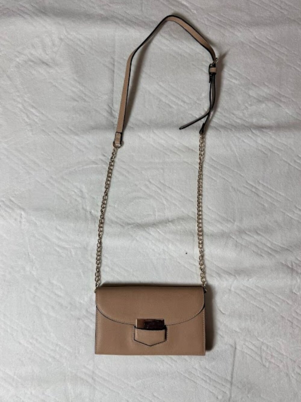 Urban Expressions Beige Chain Strap Gold Hardware Shoulder Bag Women Small